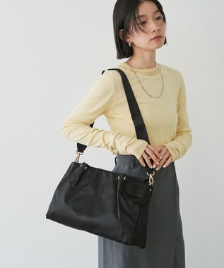 russet 《A4サイズ収納可能》ナイロン三層2WAYトートバッグ(CE-1586) Black