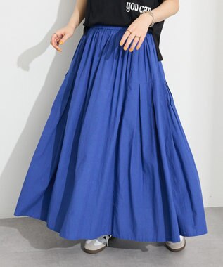 CRAFT STANDARD BOUTIQUE インド綿サイドタック切り替えスカート Blue