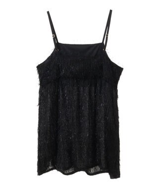 Green Parks ラメフリンジカットキャミソールビスチェ Black