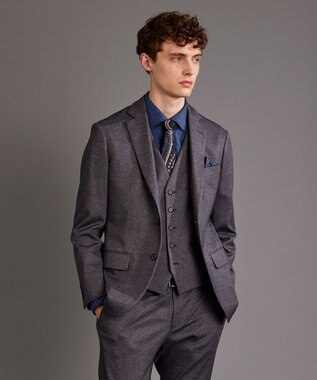 JOSEPH ABBOUD 【キングサイズ・ストレッチ】ツィーディージャージ　ジャケット ライトグレー系