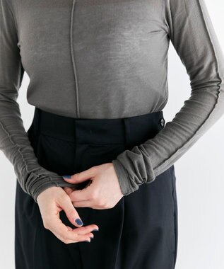 #Newans 【ストレッチ】【カシミヤ混】カシミヤシルクジャージー グレー