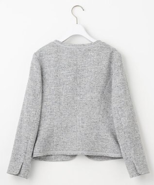 ANY SIS ミニライトボーダー ノーカラージャケット グレーシャンブレー