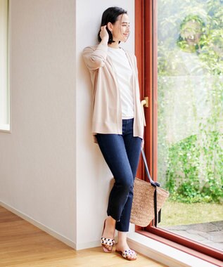 UNFILO L 【洗える】接触冷感シアーカーディガン ベージュ系