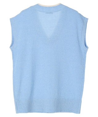 earth music&ecology ミニブークレＶネックベスト Blue