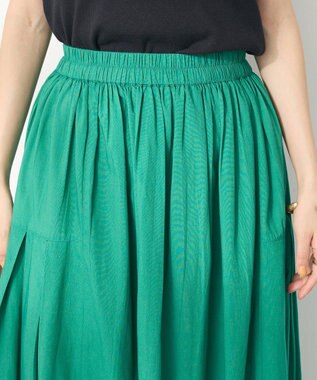 CRAFT STANDARD BOUTIQUE インド綿サイドタック切り替えスカート Green