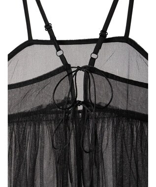 Green Parks リバーシブルチュールビスチェ Black