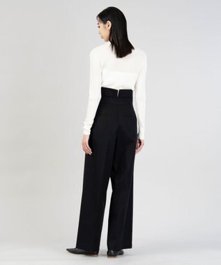 23区 【エステータ】コットンダブルクロス マーベルト ワイドパンツ ブラック系