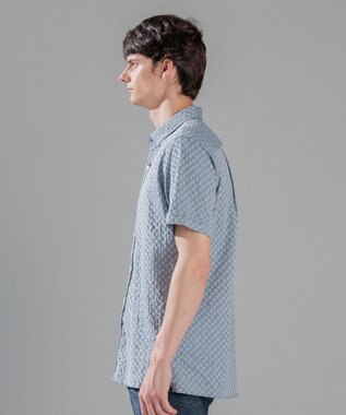 JOSEPH HOMME パターンジャガードストレッチ  /  レギュラーカラー半袖シャツ ライトグレー系