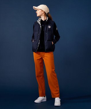 23区GOLF 【WOMEN】【撥水・ストレッチ】リバーシブル ダウンベスト ネイビー系