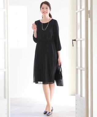 ANY SIS S 【洗える】フェミニンプリーツ ワンピース ブラック