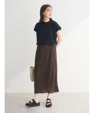 Green Parks プリーツドッキングフレンチワンピース Khaki