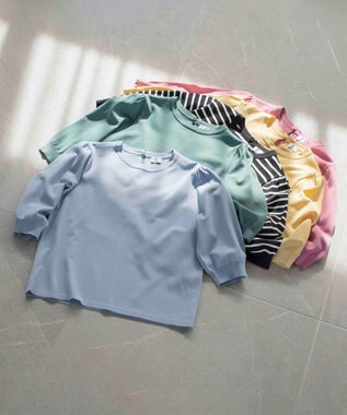 組曲 S 【UVケア・接触冷感】MINA 6分袖ニットプルオーバー パールホワイト系