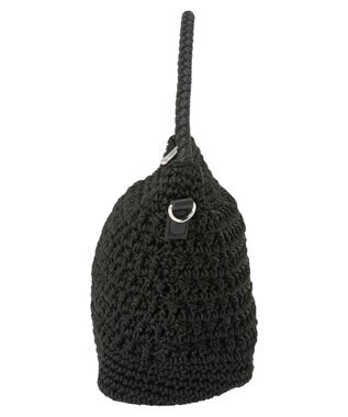 Green Parks ・ｃａｃｈｅ　ｃａｃｈｅ　柄編みワンハンドルミニバッグ Black
