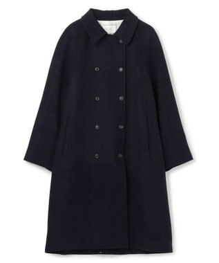 BEIGE， 【VERY NaVY12月号掲載】LABBOCK / ウール混ラグランステンカラーコート Navy