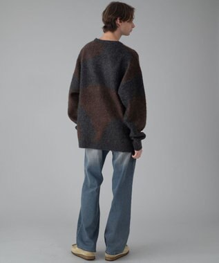 WEGO 【ユニセックス着用ITEM/MLサイズ展開】ファジーパターンプルオーバー ダークグレー