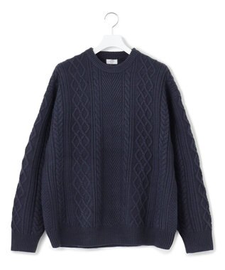 J.PRESS YORK STREET 【UNISEX】アランケーブル クルーニット ネイビー系