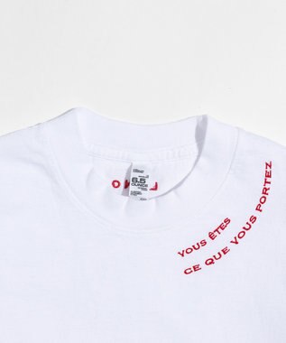 LENO EMBROIDERY  T-SHIRT / 刺繍Tシャツ WHITE×RED