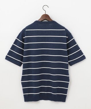 JOSEPH ABBOUD MOUNTAIN 【SPACE／UNISEX】OGコットンストレッチボーダー ニットTシャツ ネイビー系2