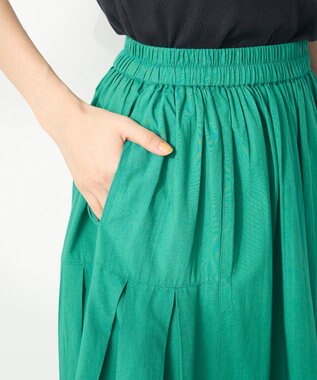 CRAFT STANDARD BOUTIQUE インド綿サイドタック切り替えスカート Green