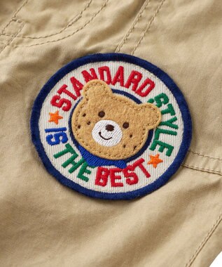 MIKI HOUSE HOT BISCUITS 【80-120cm】 ワッペン 6分丈 ハーフパンツ ベージュ