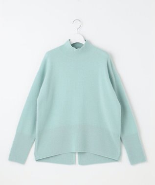 自由区 L 【WEB限定カラーあり・洗える】ウールカシミヤブレンドハイネック ニット ライトアクア
