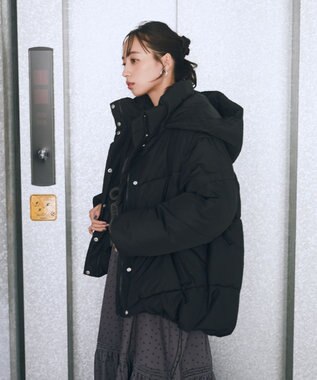 earth music&ecology 2WAYパファーブルゾン Black