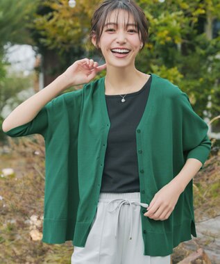 Tiaclasse 軽やかニットドルマンカーディガン