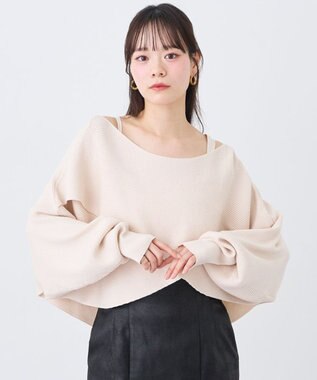 earth music&ecology 【2WAY】SET2点クロスニット＋キャミソール Ivory