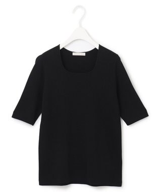 ICB 【洗える】シルクヴィスコースハイゲージ プルオーバー ブラック系