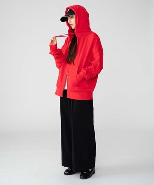 WEGO 【ユニセックス着用ITEM/MLサイズ展開】コンパクトフィットダブルZIPパーカー レッド