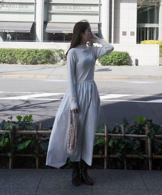 Green Parks AnriettMusee  リブニットドッキングワンピース Off White