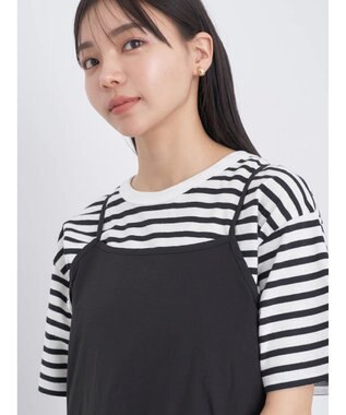 earth music&ecology ティアードキャミワンピース Black