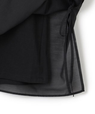 UNFILO 【洗える】シアーレイヤード Tシャツ ブラック