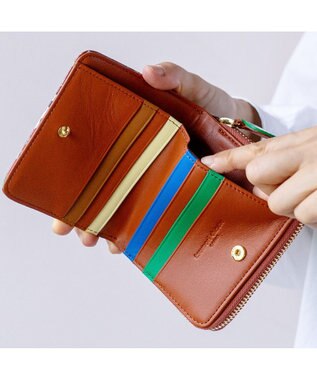 tsumori chisato CARRY ガーデンゴルフクラブ ラウンドファスナー 2つ折り財布 ブラウン