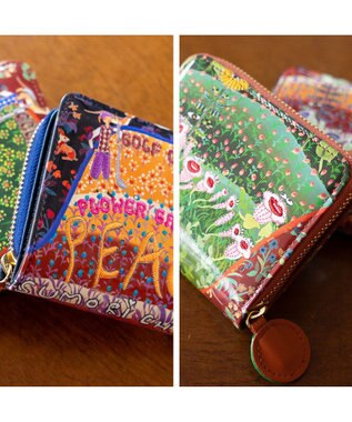 tsumori chisato CARRY ガーデンゴルフクラブ ラウンドファスナー 2つ折り財布 ブラウン