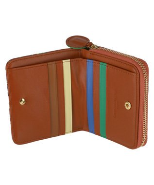 tsumori chisato CARRY ガーデンゴルフクラブ ラウンドファスナー 2つ折り財布 ブラウン