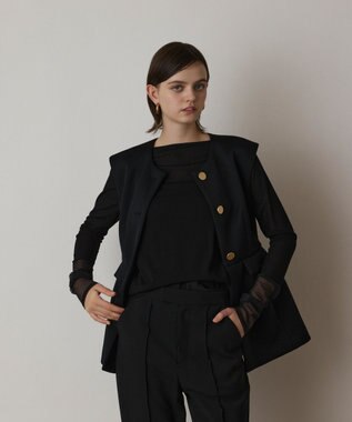 GRACE CONTINENTAL ダンボールニットジレジャケット ブラック