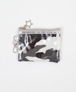 WEGO 総柄メタルクリアポーチ グレー