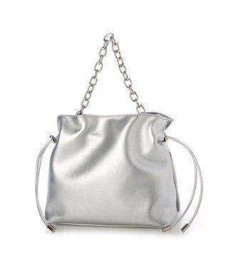 UNBILLION カシュカシュ cachecache / スクエア巾着2wayショルダー シルバー