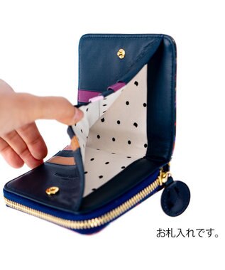 tsumori chisato CARRY ガーデンゴルフクラブ ラウンドファスナー 2つ折り財布 ブラック