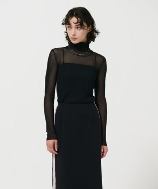 GRACE CONTINENTAL シアーリブタートルトップ ブラック