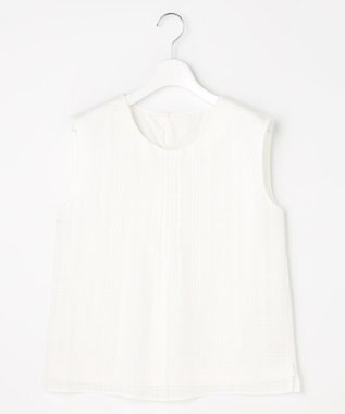 J.PRESS LADIES S 【WEB限定】シアーチェック ノースリーブ カットソー ホワイトチェック系