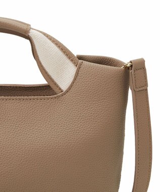 TOPKAPI 【TREASURE TOPKAPI】ソフトシュリンク テープハンドル ショルダー付きミニ トート バッグ グレージュ