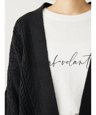 Green Parks 着流しケーブルカーディガン Black