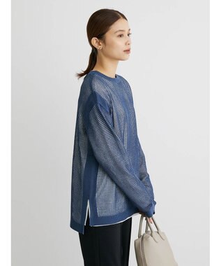 Green Parks ＳＥＴ２点ロンＴ＋メッシュニットプルオーバー Blue
