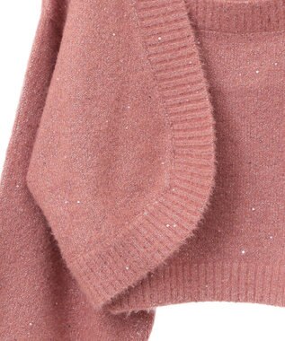 earth music&ecology ＳＥＴ２点スパンコールニットボレロ×タンク Pink