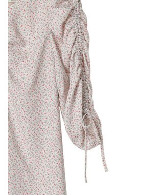 earth music&ecology 袖ドロストフラワーワンピース Pink