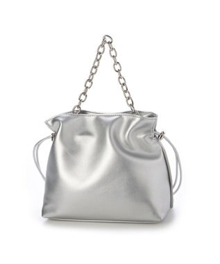 UNBILLION カシュカシュ cachecache / スクエア巾着2wayショルダー シルバー