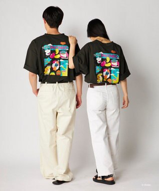 OP／FILA 【Ocean Pacific】ミッキー/水陸両用ビッグTシャツ/ユニセックス チャコールグレー