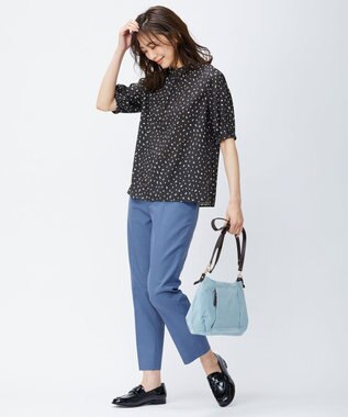 J.PRESS LADIES 【洗える・撥水・防汚】コットンFITTYシャーク テーパード パンツ ダルブルー系